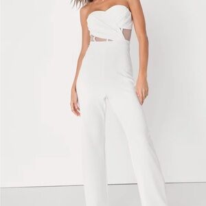Elegant White Strapless Jumpsuit